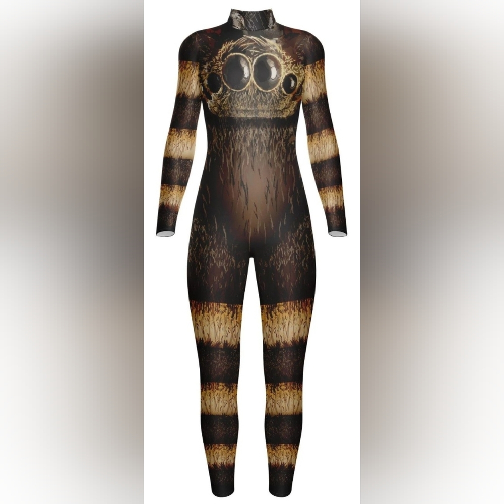 NWOT Hamilton Theatricals Arachnid LS Zip Back Unitard Dance Halloween Adult SM